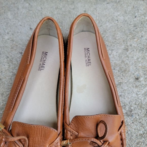 Michael Kors Cognac Brown Leather Bow Mocassin Loafers 7 - Picture 11 of 16